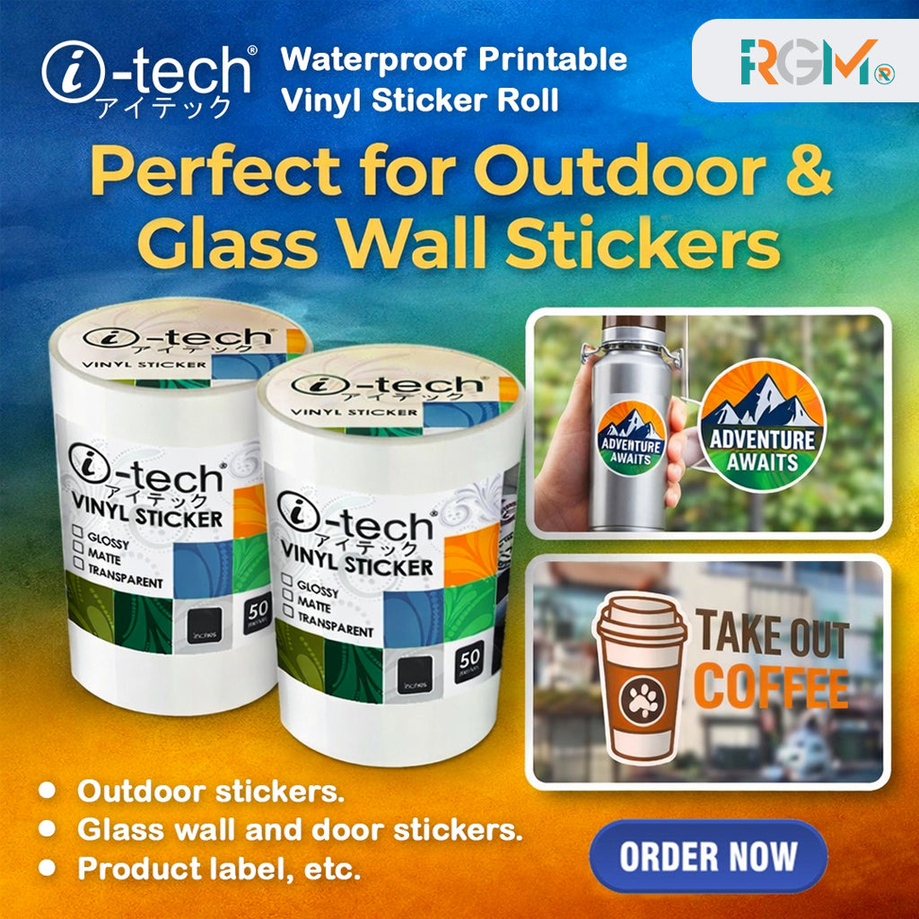 i-Tech Waterproof Printable Vinyl Sticker Roll – RGM.COM.PH