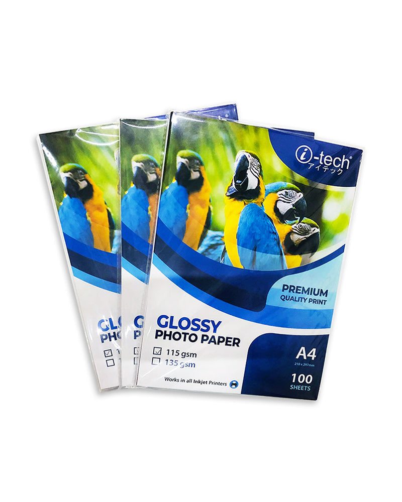 i-Tech Glossy Photo Paper Premium Quality (115gsm/135gsm)i-Tech Glossy Photo Paper Premium Quality (115gsm/135gsm)